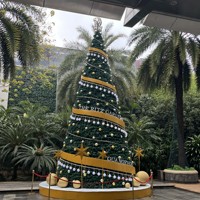 Sapin de Noël artificiel en PVC de haute qualité, avec LED, de 20, 30, 40, 50 pieds, pour les activités en plein air, grand sapin de Noël