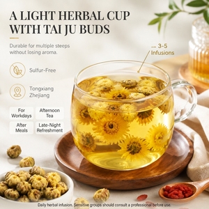 Thé aux herbes frais de qualité supérieure 5A, sélectionné à la main, authentique, séché au <span class=keywords><strong>soleil</strong></span>, propre et sain, pour la consommation quotidienne, bourgeons de chrysanthème frais - Product Image 5