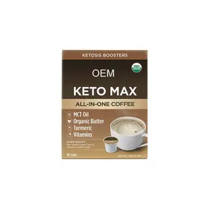 High Quality Private label Keto Max Dark Roast Coffee Pods, Ketosis & Energy Butter MCT Oil Turmeric B Vitamins D3