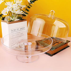 Les fabricants fournissent directement des ornements d'affichage de banquet de restaurant de plateau de gâteau de couverture en <span class=keywords><strong>verre</strong></span> <span class=keywords><strong>transparent</strong></span> - Product Image 5