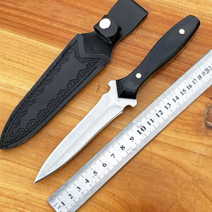 Couteau à lame fixe multifonctionnel personnalisable Warlock de haute qualité en acier inoxydable avec manche en bois, support OEM, garantie 1 an, modèle DE039 - Product Image 1