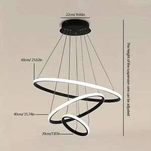 Lampara Lampu Plafon 85-265V Lampu Gantung 20+40+60cm Emas Suspensi Modern Chandelier untuk Dekorasi - Product Image 6