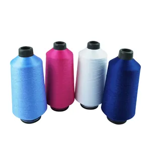 150D/2 dope dyed high stretch recycled 100% polyester DTY yarn GRS regenerative polyester yarn for knitting