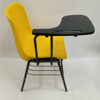 Chaise d'école ergonomique populaire pour étudiants, avec bureau d'écriture et porte-livres, en plastique à quatre pieds