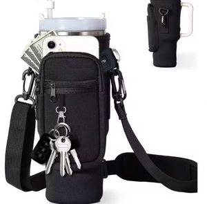 Free Sample Hot Sale 40 OZ BSCI Shoulder <b>Strap</b> Tumbler Cup <b>Water</b> <b>Bottle</b> <b>Carrier</b> Crossbody Sling Holder Bag <b>with</b> Zipper - Product Image 2