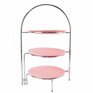 Supporto per torta a 3 livelli, espositore in acciaio inossidabile per cupcake dessert fruit-holiday party buffet vassoio/piatto da portata - Product Image 3