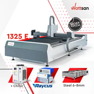 Wattsan 1325 E Raycus IPG MAX 1000W 5000W 6000W Aluminium Steel brass laser cnc fiber laser cutting machine 5kw