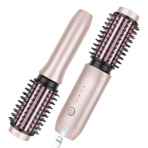 Usb טעינה מיני אלחוטי מיני מסרק שיער מסרק 2 ב 1 גדול טיפול צלחת קרמי חם אלחוטית מברשת שיער חמה - Product Image 1