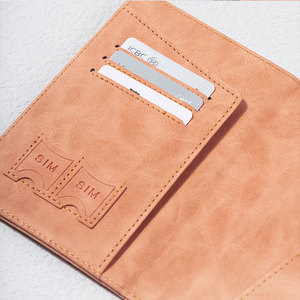 Custom Logo Jiusi Luxury Travel PU Leather Passport <b>Holder</b> Cover <b>Wallet</b> with SIM <b>Card</b> Slot Functional <b>Card</b> Ticket <b>Holder</b> - Product Image 4