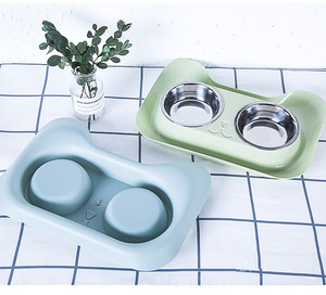 Werbeaktion Doppelhunde-Schüssel Universal Haustier-Fütterer Teddy-Lebensdose Edelstahl Katze Hundedose Katzen-Wasserdose - Product Image 3