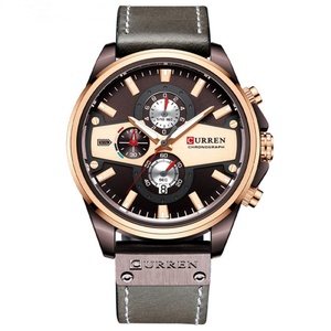Customized Curren 8394 Men Fashion 5Colors Multifunction Sport Waterproof <b>Watch</b> Genuine Leather <b>Watch</b> Band Quartz <b>Watch</b> - Product Image 1