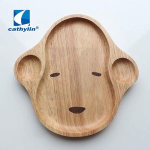Eco-friendly Wholesale Kids Lovely Design Dinner <strong>Plate</strong> Baby Using Animal Design Natural <strong>Wooden</strong> <strong>Plate</strong> - Product Image 3
