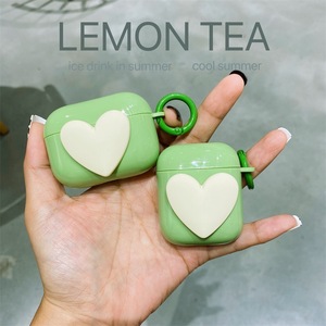 Funda protectora para auriculares inalámbricos AirPods Pro 3/2/3, creativa y minimalista, personalizada, de color sólido con diseño de corazón - Product Image 4