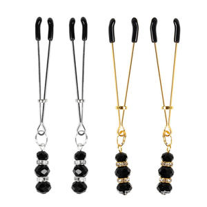 SM Black <span class=keywords><strong>Diamond</strong></span> Long Pin erotico pinze per capezzoli per Bondage Gear - Product Image 1