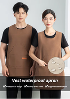 Kit de tablier de salon de beauté en polyester réutilisable, résistant à l'huile et à l'eau, avec manches noires pour le ménage et la coiffure