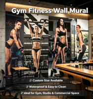 Papier peint mural personnalisé pour salle de sport, impression de femme faisant de la gym, papier peint mural 3D pour salle de sport, studio, salle d'entraînement, décoration murale intérieure