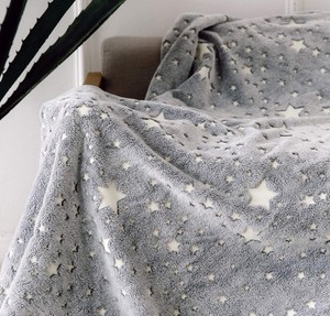 100% Polyester Print Star Mantas Luminoso Super Soft Magic <strong>Plush</strong> Throw Glow in the Dark Flannel Shine <strong>Blankets</strong> - Product Image 4