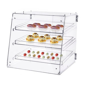 Vitrine de <span class=keywords><strong>boulangerie</strong></span> transparente personnalisée Vitrine de pâtisserie acrylique de comptoir commercial à 3 couches - Product Image 1
