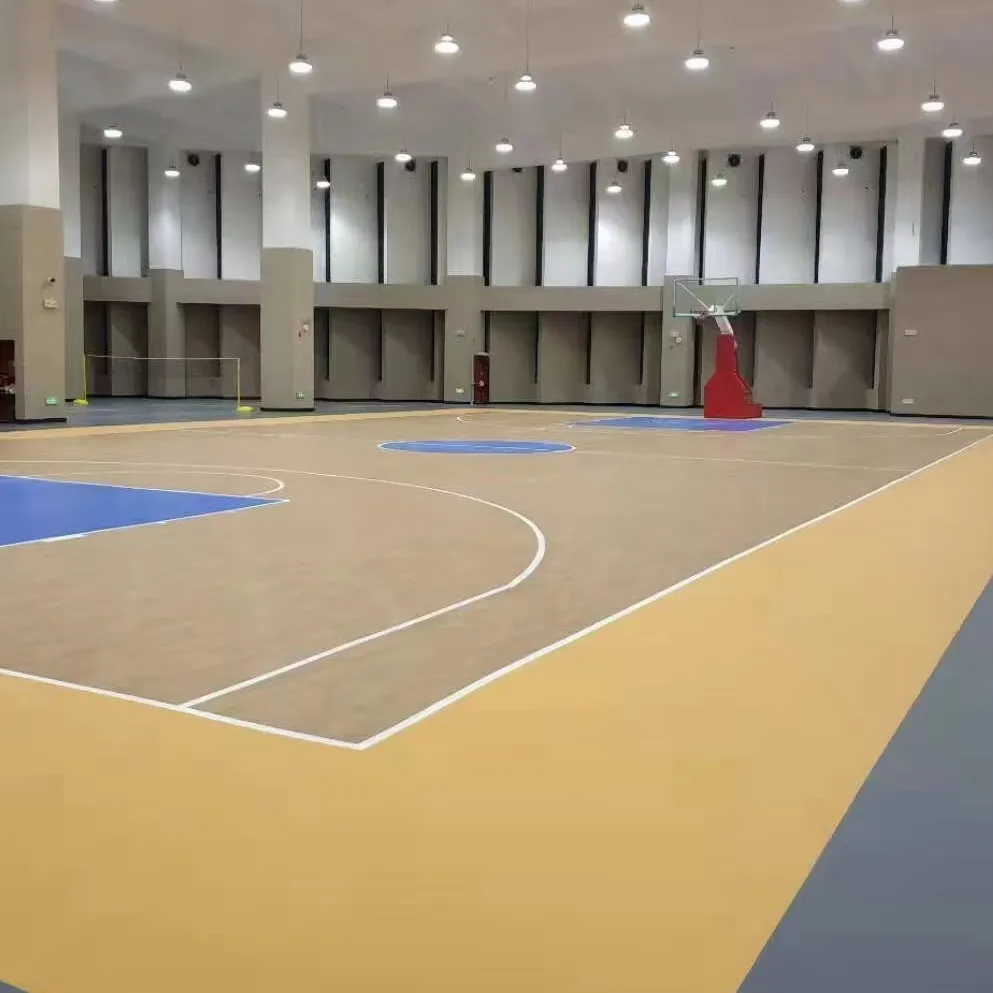 high quality pvc floor roll indoor multi-purpose gray basketball court floor sports floor manufacturer