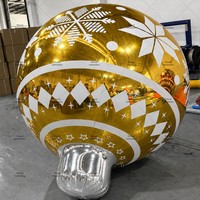 Boule de Noël gonflable en PVC métallisé brillant pour la décoration