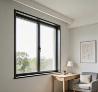 Ventana Corredera Moderna con Marco de Plástico y Vidrio, Ventanas de Policarbonato, Aluminio y PVC con Mosquitera, Ventanas Abatibles Personalizadas de Ahorro Energético