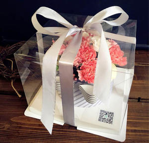 カスタムロゴストックサンプルPETトール透明紙ラウンドケーキボックススクエアロールクリアホワイトプラスチックベーカリーケーキボックス - Product Image 5