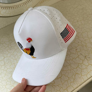 Casquette de baseball sportive vierge 5 panneaux en coton 100% pour le golf, avec logo personnalisé brodé, perforations découpées au laser, respirante et imperméable, haute qualité - Product Image 2