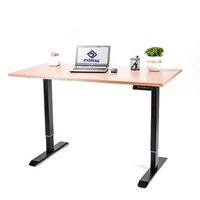 Station d'ordinateur de travail à moteur unique, blanc, bureau réglable en hauteur