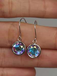 Pendientes Colgantes de Lágrima con Bisel de Oro de 14K y Topacio Místico Mercury Mist - Regalo Delicado para Bodas y Fiestas - Product Image 2