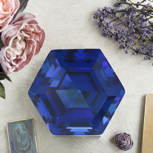 Zafiro Sintético Creado en Laboratorio, Corte Hexagonal, Gema de Zafiro Azul Sintético, Piedra Suelta para Joyería - Product Image 2