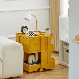 Gabinete de Almacenamiento Multifuncional de Plástico con Ruedas para Dormitorio u Oficina, Organizador Portátil con Cajones Rectangulares - Product Image 2