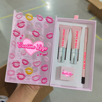 Kit 3-en-1 Brillant à Lèvres, Crayon à Lèvres, Huile Repulpante Aromatisée, Teinte Fruitée, Effet Lumineux, Marque Privée, Vente en Gros, Aiguiseur de Crayon à Lèvres