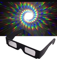 Lunettes de Noël et du Nouvel An Neon Prism Papier Carton Feux d'artifice Lunettes de diffraction