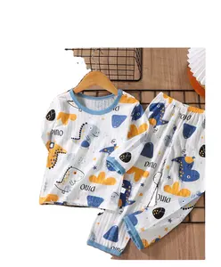 Summer's new Cotton Kid Suit Darling home wear for boys Korean version air-conditioned clothes for girls thin pajamas