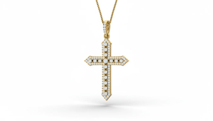 Pendentif croix en or délicat et diamants, best-seller, fabriqué avec des diamants naturels, bijoux fins conçus pour l'élégance quotidienne - Product Image 3