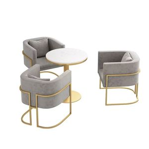 Sofá de tela para tienda de té con leche, sofá y sillas para salón de uñas, área de descanso, sofá y mesa para discusiones, asientos tipo booth para cafetería - Product Image 5