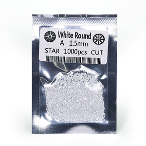 1000 pz/conf. Pietre CZ Sciolte di Grado A, Taglio Stella Rotondo Bianco, Zirconia Cubica Creato in Laboratorio - Product Image 2