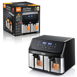 Raf phổ biến tùy chỉnh kỹ thuật số điều khiển thép không gỉ đôi giỏ Nồi chiên không khí điện - Product Image 6