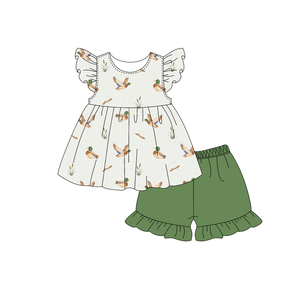 GSSO3601 Ensemble décontracté à manches courtes pour petites filles, imprimé fleurs, vente en gros pour enfants - Product Image 4