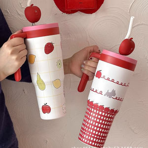 Giant Capacity Stainless Steel Thermos Mug Camping Ice <b>Tumbler</b> <b>with</b> <b>Straw</b> Leakproof Eco-Friendly Portable Water Cup Daily Use - Product Image 4