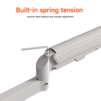 Soporte para Tres Monitores AUKI, Soporte de Escritorio con Resorte de Gas para Pantallas de 13-32 Pulgadas, Totalmente Ajustable, Blanco