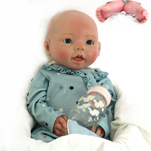 Poupée bébé reborn en silicone pleine grandeur de 46 cm, adorable, jouet doux pour filles, mini jouet qui boit du lait pour enfants - Product Image 5