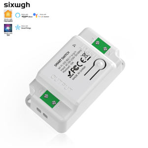 SIXWGH Interruptor de luz WiFi inteligente Funciona Alexa <span class=keywords><strong>Google</strong></span> <span class=keywords><strong>Home</strong></span> SmartThings Apple HomeKit Siri-Control de voz No requiere concentrador 10A Max 250V - Product Image 1