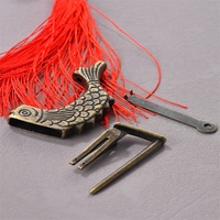 Boîte antique avec serrure en forme de poisson bronzée de haute qualité, design contemporain en alliage de zinc pour chambre, hôtel, école
