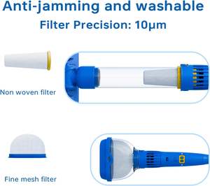 कॉर्नलेस 90 मिनट का कार्य समय रिचार्जेबल हैंडहेल्ड पूल वैक्यूम क्लीनर ग्राउंड पूल के लिए मजबूत सक्शन गर्म टब तालाब फिल्टर - Product Image 5