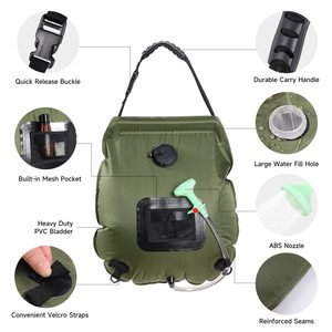 20L Pvc Portable Outdoor Travel Solar Camping <strong>Shower</strong> <strong>Bag</strong> Hanging <strong>Shower</strong> Tote <strong>Bag</strong> With Removable Hose Switchable <strong>Shower</strong> Head - Product Image 2