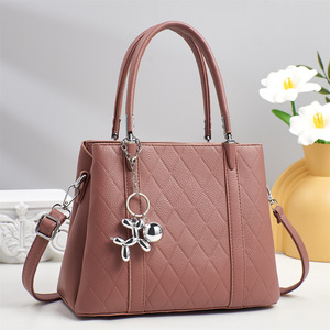 New Small <b>Square</b> Diamond Lattice Bag Pu Solid Zipper Fashion Single Shoulder Messenger Bag With Chain Ladies Handbag - Product Image 3