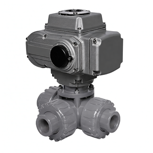 Vanne à bille électrique COVNA à expédition rapide DN50 2 voies 3 voies 12V DC PVC double union Vanne à bille motorisée - Product Image 4