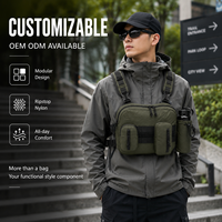 Sac de poitrine modulaire Gorpcore léger en nylon Ripstop avec porte-bouteille pour la randonnée, la ville et les voyages