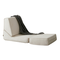 Fauteuil convertible modulaire en laine d'agneau compressée, une place, avec dossier réglable